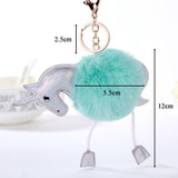 Lensple Hot Sale Colorful Unicorn Plush Hanging Pendant Cute Fluffy Rabbit Fur Keychain Ring Doll Toy For Women Bag Kids Gift