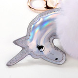Lensple Hot Sale Colorful Unicorn Plush Hanging Pendant Cute Fluffy Rabbit Fur Keychain Ring Doll Toy For Women Bag Kids Gift