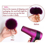 Lensple Colorful Fluffy Unicorn Pompom Faux Rabbit Fur Key Bag Chain Bag Ring Best Gifts For Girl Ladies