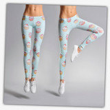 Leimolis 3D print retro Light blue muffin cake dot women casual punk rock leggins High Waist full print pants Leggings