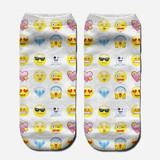 Lei-SAGLY 1 pair Neon Socks 3D Printing Female Socks Women Low Cut Ankle Socks Calcetines Mujer Casual Hosiery Printed Sock