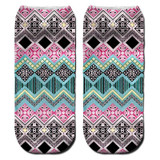 Lei-SAGLY 1 pair Neon Socks 3D Printing Female Socks Women Low Cut Ankle Socks Calcetines Mujer Casual Hosiery Printed Sock