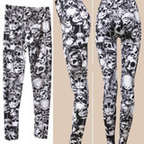 Leggings for Women New AOWOFS Female Skull Print Pattern Skinny Slim Fit Pants Stretchy Leggings Hot Item Hot