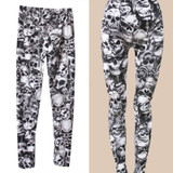 Leggings for Women New AOWOFS Female Skull Print Pattern Skinny Slim Fit Pants Stretchy Leggings Hot Item Hot