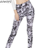 Leggings for Women New AOWOFS Female Skull Print Pattern Skinny Slim Fit Pants Stretchy Leggings Hot Item Hot
