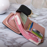 LEFTSIDE 2017 New Cute Cat Womens Small Short Wallets And Purses Tassel PU Leather Women Wallet I Clip Money Credit Card Holder