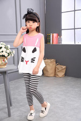 Girls Clothes 2017 New Sleeveless Baby Girl Clothing Set Pattern Cat Girls Clothing Kids Clothes Children Clothing Set Girls Clothes 2017 New Sleeveless Baby Girl Clothing Set Pattern Cat Girls Clothing Kids Clothes Children Clothing Set