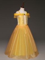 Girls Cartoon Fancy Dress Kids Yellow Shoulder Princess Party Dress Beauty and the Beast Belle Cosplay Kid Long Halloween Dress Girls Cartoon Fancy Dress Kids Yellow Shoulder Princess Party Dress Beauty and the Beast Belle Cosplay Kid Long Halloween Dress