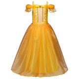 Girls Cartoon Fancy Dress Kids Yellow Shoulder Princess Party Dress Beauty and the Beast Belle Cosplay Kid Long Halloween Dress Girls Cartoon Fancy Dress Kids Yellow Shoulder Princess Party Dress Beauty and the Beast Belle Cosplay Kid Long Halloween Dress