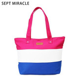 Girls Canvas Stripe Beach Bag Women Shoulder Bag Messenger Bag Female Casual Tote Handbags Ladies Fashion Shopping Travel Bags