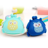 Girl's Cute Cartoon Owl Silicone Jelly Wallet Change Bag Keys Pouch Coin Purse BVNY