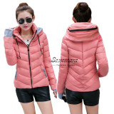 Girl Winter Zipper Jacket Women Parka Thicken Outerwear Anorak Women Down Parka Coats, Short Slim Design Cotton-padded Plus Size
