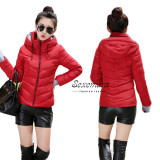 Girl Winter Zipper Jacket Women Parka Thicken Outerwear Anorak Women Down Parka Coats, Short Slim Design Cotton-padded Plus Size