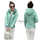 Girl Winter Zipper Jacket Women Parka Thicken Outerwear Anorak Women Down Parka Coats, Short Slim Design Cotton-padded Plus Size