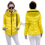 Girl Winter Zipper Jacket Women Parka Thicken Outerwear Anorak Women Down Parka Coats, Short Slim Design Cotton-padded Plus Size