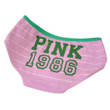 Girl Sexy Panties Stripe Panties Women Underwear Pink Tanga Bragas Cute Letter Briefs