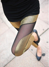 Girl night bar club sexy leggings women summer leggings punk gold silver leggings fashion Transparent mesh Legging for lady