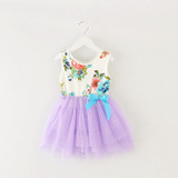 Girl Dress Summer New Floral Baby Girl Dress Princess TuTu Dress 8 Colors Infant Dresses Kids Clothing With Bow