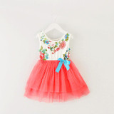 Girl Dress Summer New Floral Baby Girl Dress Princess TuTu Dress 8 Colors Infant Dresses Kids Clothing With Bow