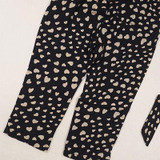 2016 Hot-Selling Baby Kids Girls One-piece Sleeveless Heart Dots Bib Playsuit Jumpsuit T-shirt Pants Outfit Clothes 2-7Y