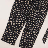2016 Hot-Selling Baby Kids Girls One-piece Sleeveless Heart Dots Bib Playsuit Jumpsuit T-shirt Pants Outfit Clothes 2-7Y
