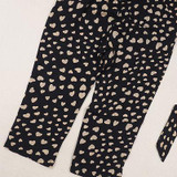 2016 Hot-Selling Baby Kids Girls One-piece Sleeveless Heart Dots Bib Playsuit Jumpsuit T-shirt Pants Outfit Clothes 2-7Y