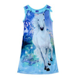 2016 Hot Selling Baby Girls Dress Summer Sleeveless Horse Print Kids Dress Causal Child Dress for 4-12Y Girls