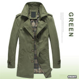 2016 Hot Sale Trench Coat Men Tops Autumn Style Single Breasted Trench Coat High Quality Cloth Long Mens Trench Jacket Coat