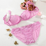 2016 Hot sale the push up bra transparent lace bra & panties sets thin cup deep-V women sexy underwear bra set free shipping