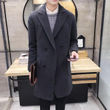 2016 hot sale Men's windbreaker winter coat young Korean students cultivation in the long tide men's double breasted woolen coat