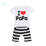 2016 Baby Boy Girls Newborn Clothes Casual Pajamas Set T-shirt Pants 2PC Outfits