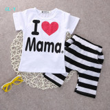 2016 Baby Boy Girls Newborn Clothes Casual Pajamas Set T-shirt Pants 2PC Outfits