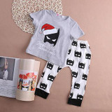 2016 Baby Boy Clothes Batman Set Baby Boy Girls Christmas Outfits Tops+Batman Pants 2pcs Clothes Set