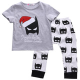 2016 Baby Boy Clothes Batman Set Baby Boy Girls Christmas Outfits Tops+Batman Pants 2pcs Clothes Set
