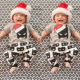 2016 Baby Boy Clothes Batman Set Baby Boy Girls Christmas Outfits Tops+Batman Pants 2pcs Clothes Set