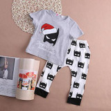 2016 Baby Boy Clothes Batman Set Baby Boy Girls Christmas Outfits Tops+Batman Pants 2pcs Clothes Set