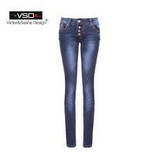 2016 AutumnTop New Hot Sale STRETCH JEANS Pencil Ripped Skinny Jeans Woman Fashion Slim Blue Low Waist Women's Slim Denim Pants