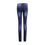 2016 AutumnTop New Hot Sale STRETCH JEANS Pencil Ripped Skinny Jeans Woman Fashion Slim Blue Low Waist Women's Slim Denim Pants
