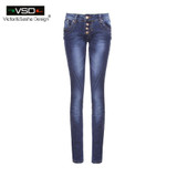 2016 AutumnTop New Hot Sale STRETCH JEANS Pencil Ripped Skinny Jeans Woman Fashion Slim Blue Low Waist Women's Slim Denim Pants