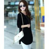 2016 Autumn winter women sweaters long sleeve O neck loose pullovers knitted casual Bottoming tops Ladies plus size clothing