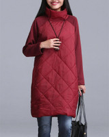 2016 Autumn Winter Women Loose Dresses Turtleneck Long Sleeve A-Line Vestidos Red Gray Black Warm Autumn Loose Women Dress Tunic 2016 Autumn Winter Women Loose Dresses Turtleneck Long Sleeve A-Line Vestidos Red Gray Black Warm Autumn Loose Women Dress Tunic