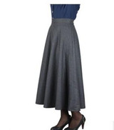 2016 Autumn Winter Women High Waist Plaid Ankle Length Long Skirts Plus size red Pleat Woolen Skirt Streetwear 6 Colors