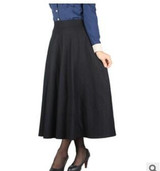 2016 Autumn Winter Women High Waist Plaid Ankle Length Long Skirts Plus size red Pleat Woolen Skirt Streetwear 6 Colors