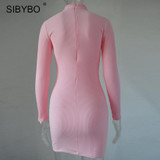 Autumn Winter Women Knitting Dress 2017 Long Sleeve Sexy Short Pencil Knitted Dress Slim Bodycon Party Vestidos Sweater Dresses