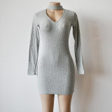 Autumn Winter Women Knitting Dress 2016 Long Sleeve Sexy Short Pencil  Knitted Dress Slim Bodycon Party Vestidos Sweater Dresses