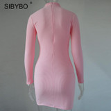 Autumn Winter Women Knitting Dress 2016 Long Sleeve Sexy Short Pencil  Knitted Dress Slim Bodycon Party Vestidos Sweater Dresses