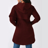Autumn Winter Women Hooded Hoodies Long Sleeve Sweatshirt Asymmetric Hem Wrap Hoodie Casual Outwear Tops Pullovers JL