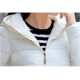 Autumn Winter Women Cotton Jacket Medium length Coats Fashion Solid color Parkas Hooded Thicker Plus size Loose Outerwear OKXGNZ