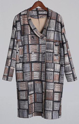 Autumn winter women classic plaid trench coats Ladies turn-down collar printing Fashion outwear vintage clothing S560802