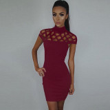 Autumn Winter Women  Dress 2017 Turtleneck Short Sleeve Hollow Out Bodycon Dress Vestidos Sexy Club Party Bandage Dresses Autumn Winter Women  Dress 2017 Turtleneck Short Sleeve Hollow Out Bodycon Dress Vestidos Sexy Club Party Bandage Dresses